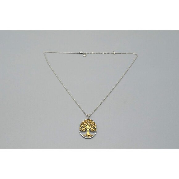 Kay Tree of Life Pendant Necklace Vermeil 925 JWBR KA1772 11" Sterling Silver - Picture 2 of 10